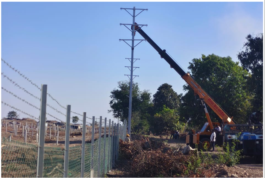 Substation double pole structure